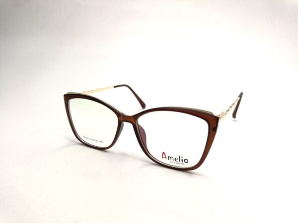 Brown Diamond Cut Shape Eyeglasses