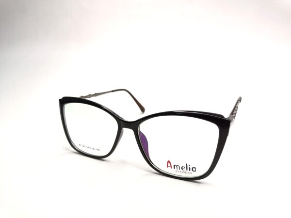 Black Diamond Cut Shape Eyeglasses