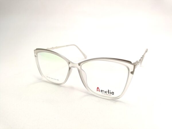 Gray Diamond Cut Shape Eyeglasses